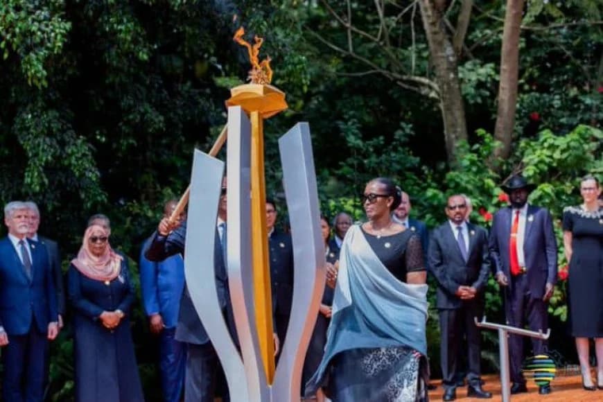 Kwibuka30: President Kagame and First Lady have lit the flame of remembrance