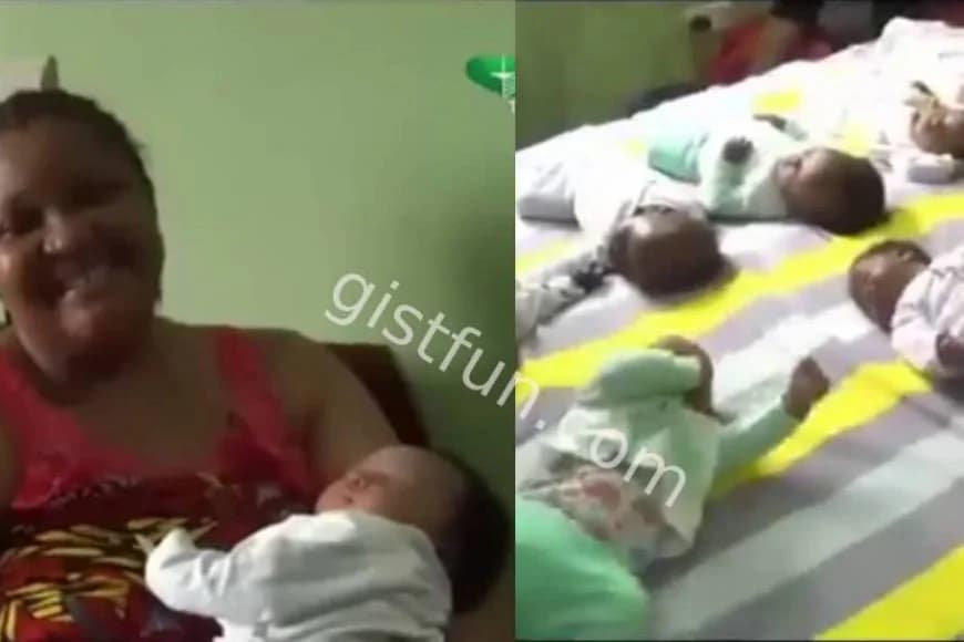 Umubyeyi w'imyaka 45 y'amavuko yibarutse abana 9 cya rimwe mu gihe yari yiteze babiri