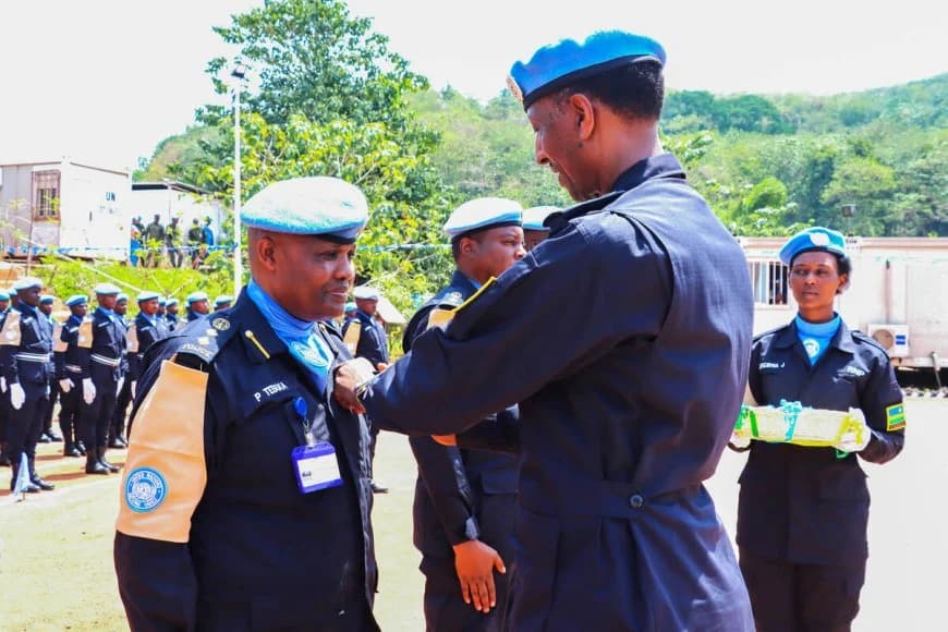 CAR: 320 Rwandan Police peacekeepers awarded UN service medal
