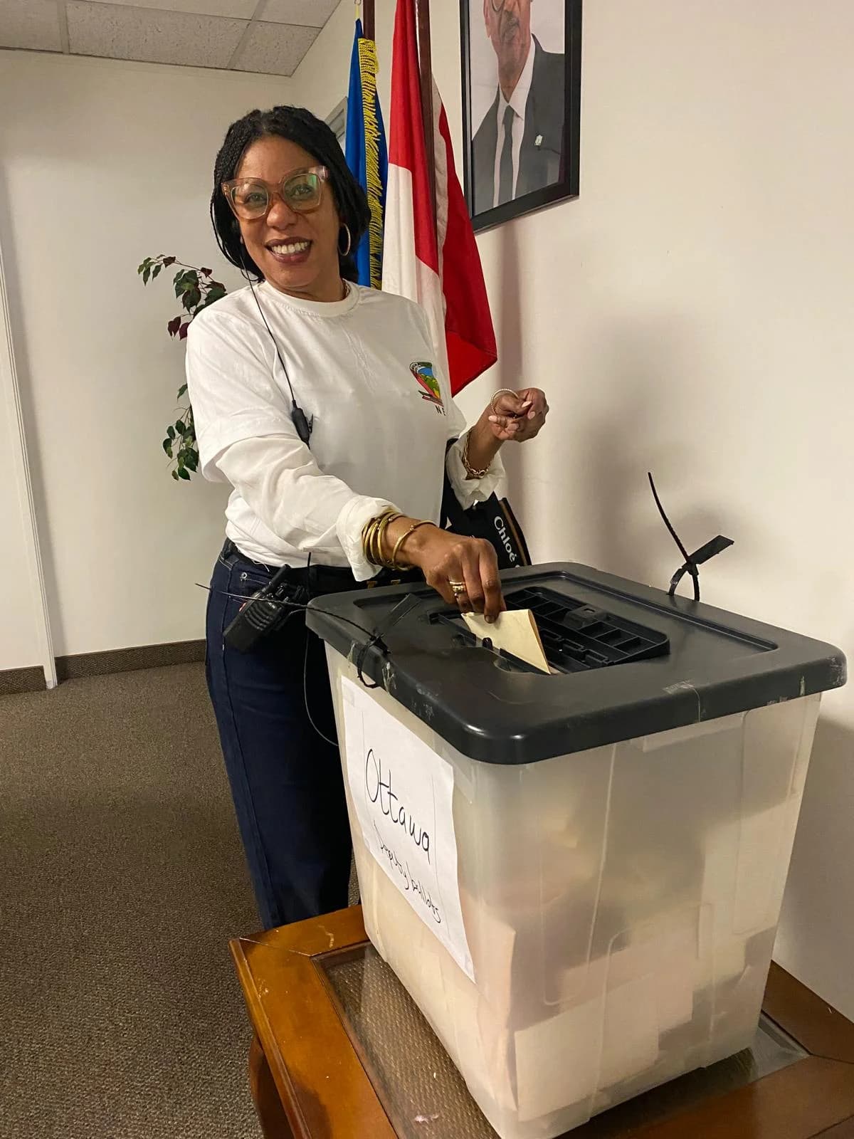 Raziska, President of Connect Huza Volunteers International with others youth volunteers supported successful Elections in Ottawa-Ganiteau