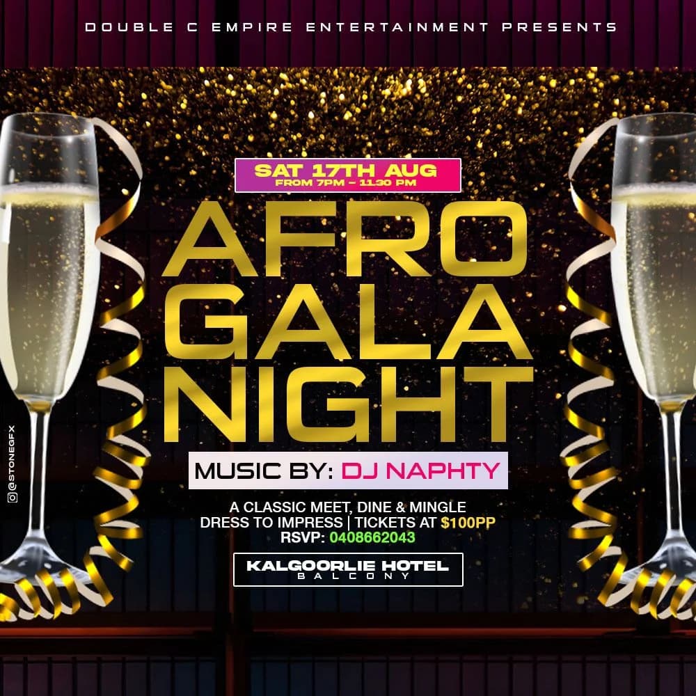 Weekend Extravaganza at Kalgoorlie Hotel: Afro Gala on Saturday and Family Event on Sunday