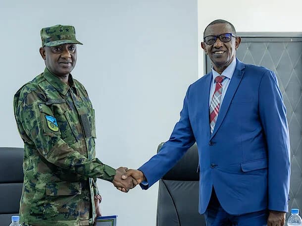 Maj Gen (Rtd) Amb. Mugambage Hands Over Reserve Force Command to Maj Gen Alex Kagame