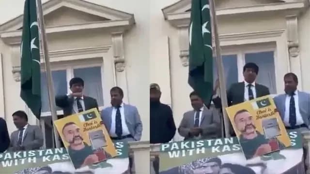 London Police investigate Pakistani Diplomat's threatening gesture towards Protesters