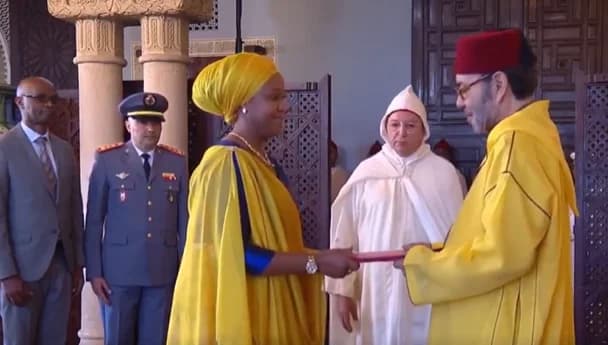 Amb. Umutoni presents credentials to King Mohammed VI of Morocco