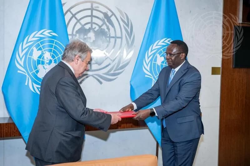 Ambassador Martin Ngoga presents credentials to the UN Secretary-General
