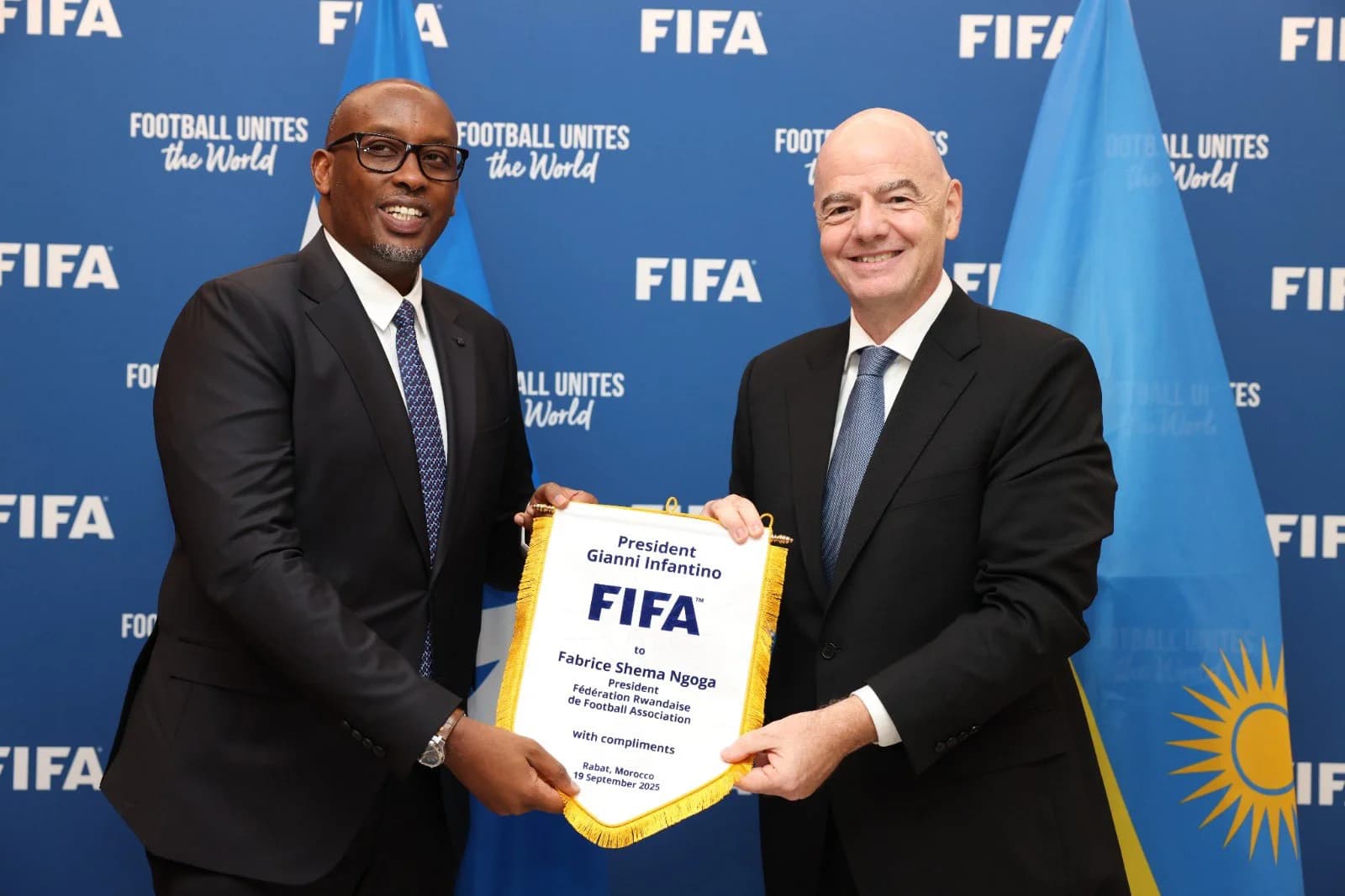 FERWAFA President Updates FIFA President Gianni Infantino on Rwanda’s Football Development Plans