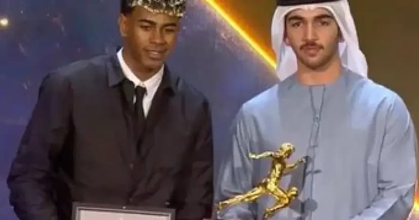 Lamine Yamal receives $400,000 watch after Maradona award win at Globe Soccer Awards.