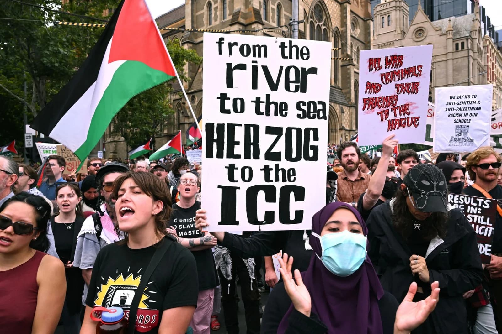 ‘War Criminal Not Welcome’: Australians Protest Israeli President Herzog’s Visit