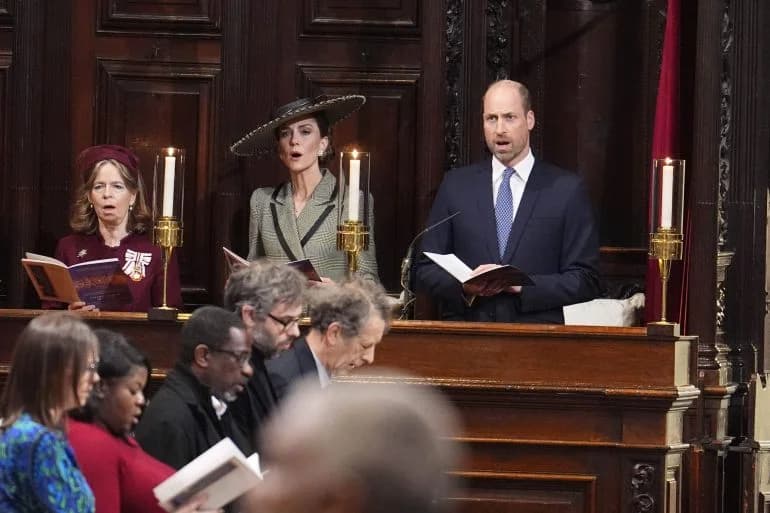 Britain's Princess Kate and Prince William during the Enthronement Ceremony