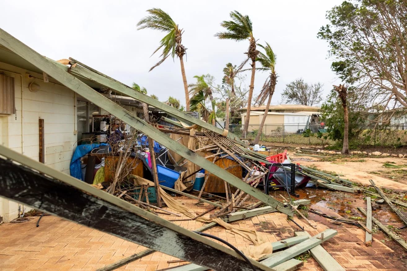 The clean-up is under way after Narelle ripped through Exmouth before eventually heading offshore.