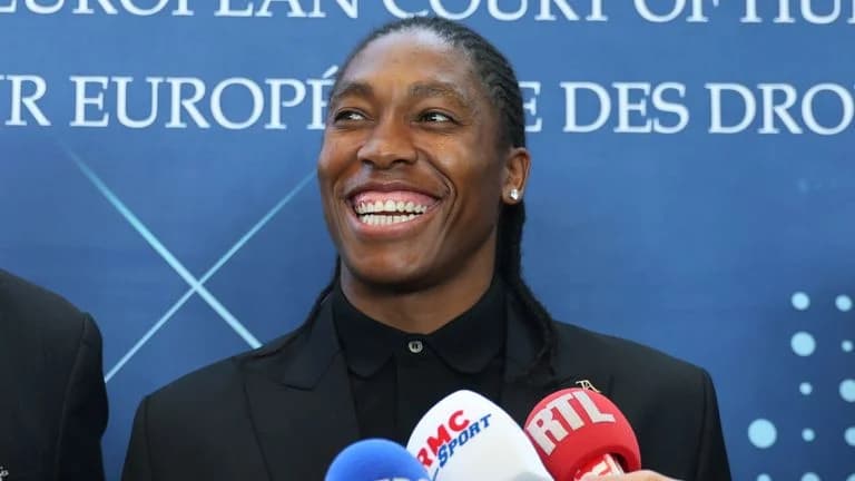 South Africa's Caster Semenyaa after she won a partial victory at the European Court of Human Rights.Pic: AP