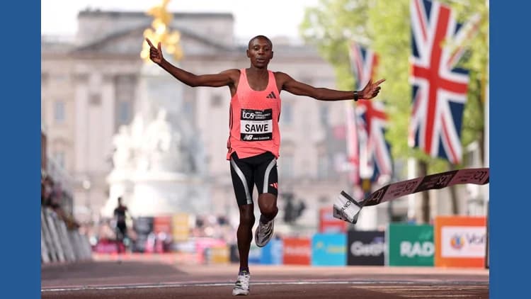 Kenya's Sabastian Sawe breaks two-hour marathon barrier with world record at London Marathon